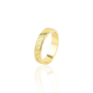 925 Sterling Silber Trendiger Gravierter Wandmuster-<span class=keywords><strong>Ring</strong></span> 18K Vergoldet für Männer Frauen Hochzeit Verlobung Party Geschenk - Product Image 1