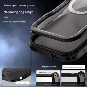 Funda de PC con carga inalámbrica magnética impermeable, diseño de glaseado para 16 16E 15 14 <span class=keywords><strong>13</strong></span> Pro Max, bolsa de natación <span class=keywords><strong>sellada</strong></span> a prueba de golpes - Product Image 6