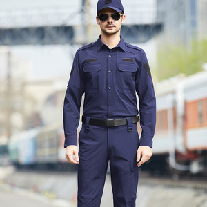 Uniforme de sécurité pas cher <span class=keywords><strong>Securitas</strong></span> Hommes Royal Guard Summer Breathable Quick Dry Uniformes pour hommes Bleu, noir - Product Image 1