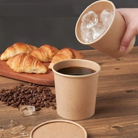 Gobelet à soupe en papier kraft écologique jetable, gobelet à nouilles, récipient à paroi simple blanc, bol avec couvercle, options d'impression personnalisées