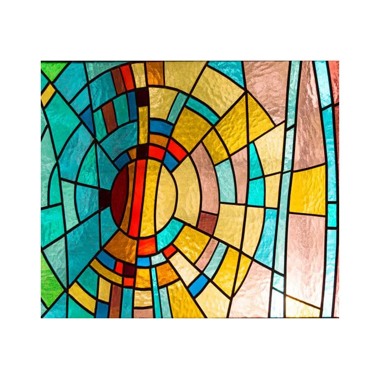 Orange Church Cathedral 3mm Clear Sheet Glass Transparent Stained Glass With Texture