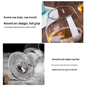 Creatieve Europese Stijl Korte Stam Crystal Brandewijn Snuiven Transparant Rode Wijn Glas Voor Thuisgebruik En Feest Elegant Wijnglas - Product Image 3