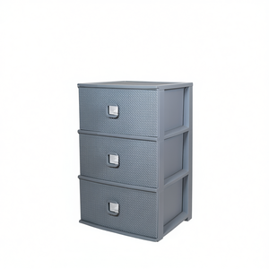 Organisateur de jouets empilable minimaliste Belli E Forti, unité de rangement à 3 tiroirs, gris, matériau PP, 375x370x610mm - Product Image 3