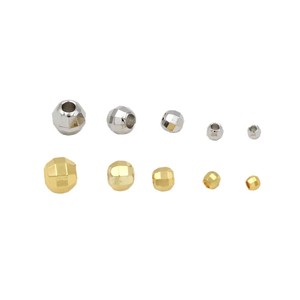 Faceted Spacer <b>Beads</b> Gold <b>Silver</b> Plated Copper Round Loose <b>Beads</b> For Bracelet Making D13 - Product Image 5