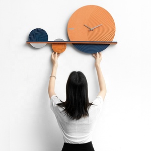 <span class=keywords><strong>Orologio</strong></span> da parete Noridongsan <span class=keywords><strong>orologio</strong></span> da parete al quarzo in cemento di lusso moderno minimalista in legno con decorazioni a specchio per la decorazione domestica Art - Product Image 6