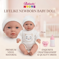 Poupées réalistes pour bébés et enfants Belinda, poupées reborn de 10 pouces en vinyle, poupées reborn réalistes pour jouer à faire semblant