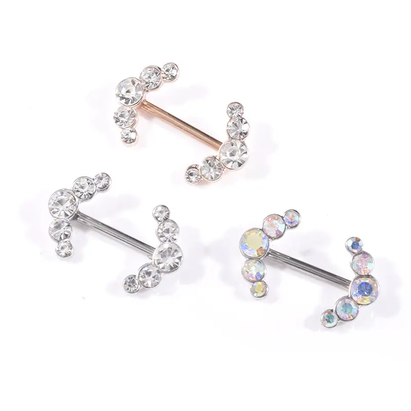 Sexy 1pcs Clear Zircon Arrow Nippel Piercing Glänzende Kugel Bar Ring Lang hantel 316L Edelstahl Nippel Piercing Schmuck