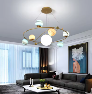 Zeal Lighting E14 Tornillo completo Dos anillos Decorativo Etl Bola de cristal Colgante Edison Led Light Chandelier - Product Image 2