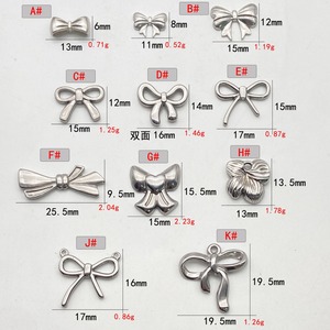 Nuevos accesorios de lazo de acero inoxidable, collares de mariposa, pequeños colgantes, pendientes, pulseras, joyería DIY semiacabada - Product Image 2