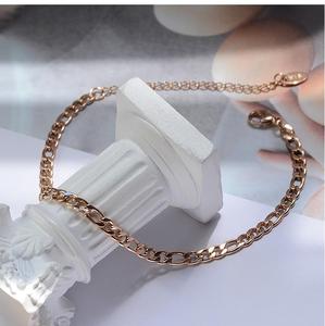 Cavigliere da Donna in Acciaio Inossidabile Placcato <span class=keywords><strong>Oro</strong></span> 18K, Catena Figaro 4MM, Stile Cubano - Product Image 3