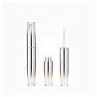 Tube de brillant à lèvres vide vert personnalisé avec logo, double embout, design 2-en-1, 2,2 g, mini flacon applicateur de brillant à lèvres de voyage, emballage