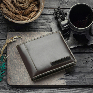 New Genuine Leather Unisex Short <b>Wallet</b> Fashion Cash Purse Card <b>Holder</b> with Cover Closure Waterproof for Business 2021 - Product Image 3