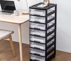 Modern Office <b>Boxes</b> Plastic Household Cabinet Black Crafts <b>Storage</b> <b>Drawer</b> Carts With Pulley Custom Logo - Product Image 1
