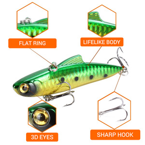 Vendite calde di fabbrica 8.5cm/21.4g esche da pesca VIB per pesce gatto a piedi, Pikes, carpa a quadri gialla - Product Image 5