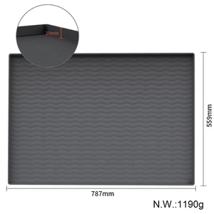 Hot Sale Under the Sink Silicone Mat Waterproof Silicone Mat Drain Hole Anti-slip Cabinet <strong>Liner</strong> for Bathroom Kitchen Sink Mat - Product Image 4