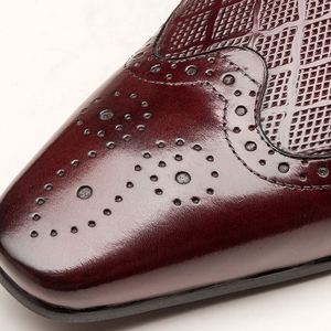 Chaussures Oxford tendance OMDE pour hommes, à bout pointu, en cuir véritable, pour l'automne, chaussures habillées, augmentant la taille, tailles 37-45, décontractées, imperméables - Product Image 5