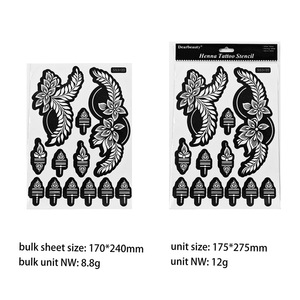 Universal Large <strong>Henna</strong> Stencils DIY Hand &amp; Foot <strong>Tattoo</strong> <strong>Kit</strong> for Beginners, Party &amp; Travel - Product Image 6