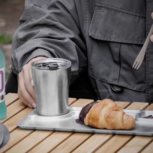 Juego de Platos de Acero Inoxidable 304 de Diseño Retro para <span class=keywords><strong>Desayuno</strong></span>, Aperitivos, Helados, Camping, Bebidas y Agua - Product Image 1