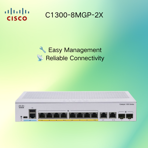 Commutateur Ethernet géré Cisco C1300-8MGP-2X, 8 ports PoE Plus, 2 ports 10G SFP Plus, certifié <span class=keywords><strong>IEEE</strong></span> <span class=keywords><strong>802</strong></span>.<span class=keywords><strong>3</strong></span>, réseau d'entreprise original - Product Image 4