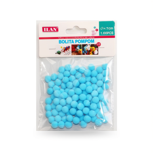 Pompon ILAN 1.0 Cm 100 Pezzi Blu Cielo per Artigianato - Product Image 2