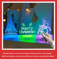 Veilleuse LED RGB à motif de renne de Noël GL-SR6 avec base en acrylique et télécommande