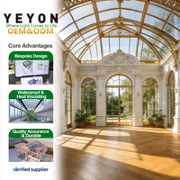 Yeyon 2026 OEM Serre de jardin modulaire préfabriquée en aluminium avec verre incurvé, grande, durable, 4 saisons, pour usage résidentiel extérieur