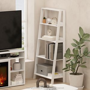 Estantería de Madera <span class=keywords><strong>Blanca</strong></span> con Forma de Escalera, 5 Niveles, Fácil de Instalar, Estantería de Árbol, Estantería para Espacios Pequeños, Estantería de Escalera Resistente - Product Image 5