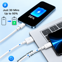 Câble USB 6A de type A vers 8 broches TPE tressé, charge rapide, câble de données, câble de charge pour téléphone, vente en gros, OEM, durable, 1M 1.5M 2M