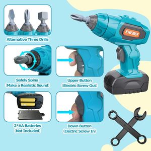 Jouets de construction pour enfants, puzzle à vis créatif, boîte à outils de jeu pour enfants, jouets éducatifs STEM, ensemble d'outils avec perceuse - Product Image 6