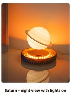 Lampe de nuit LED flottante en forme d'anneau de Saturne, esthétique astronomique, ambiance chambre à coucher