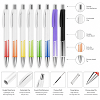 Stylo à bille à écriture fluide, motif rayé, papeterie pour étudiants, stylo à clic personnalisé pour le bureau, livraison rapide