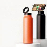 Bouteille d'eau sport portable en acier inoxydable 304 de qualité supérieure, isolée sous vide, avec support magnétique, 500 ml, chaud/froid, 6-12h, avec paille, cadeau