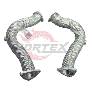 Collecteurs d'échappement en acier inoxydable Vortex pour Audi S5 B8 3.0T 2009-2015 Catalyseur sport à haut débit avec bouclier thermique - Product Image 4