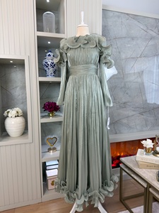 Vestido Abaya Formal para Mujeres Musulmanas, Estilo Modesto, con Pliegues 3D y Ribete de Encaje, Diseño Islámico de Dubái, Marca Loriya - Product Image 5