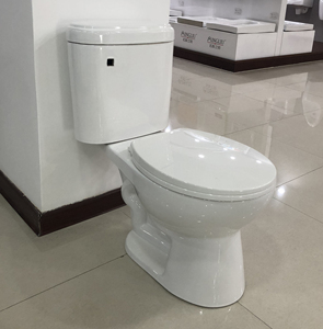 WC Mingliu Moderno Allungato Bianco con Scarico a S 300mm, in Ceramica, a Due Pezzi, con Doppio Scarico a Sifone e Chiusura Rallentata - Product Image 5