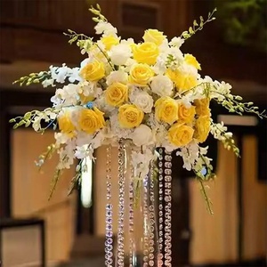 Alta calidad 50Cm seda Tropical Rosa hojas de eucalipto flor Centro bola naranja boda <span class=keywords><strong>centros</strong></span> de mesa flor bola para boda - Product Image 4