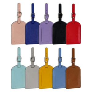 Etiqueta de equipaje de cuero Pu con correa de etiquetas de nombre personalizadas en blanco de aerolínea de viaje de moda - Product Image 2