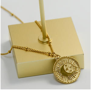 Collar de acero inoxidable con colgante de sol, Estrella y Luna, regalo de Navidad, 2020 - Product Image 6