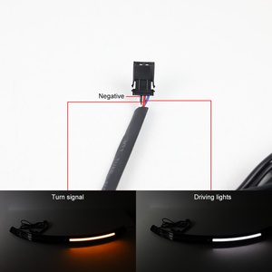 2014-2025 for <strong>Harley</strong> Touring Black Front LED Windshield Trim Lights with White DRL &amp; Amber Turn Signals Motorcycle Lighting - Product Image 6