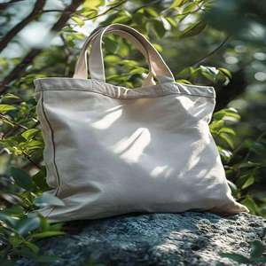 Sac fourre-tout en toile de coton biologique avec logo personnalisé, écologique, réutilisable, recyclable, promotion en gros - Product Image 1