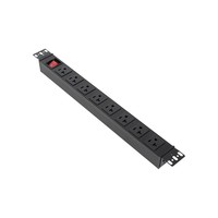 Multiprise en alliage d'aluminium 20A 125V 2500W NEMA 5-15P à 8 prises, montage horizontal, pour rack de serveur de centre de données PDU - Vente chaude