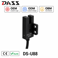 Sensor Inframerah Tipe Slot Fotolistrik Polimer Bentuk-U DASS Grosir Seri DS-U8 5-24V DC Respon Frekuensi Tinggi