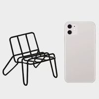 Support de téléphone et tablette en fer forgé, support paresseux à angle réglable, design évidé simple et créatif pour dissipation thermique