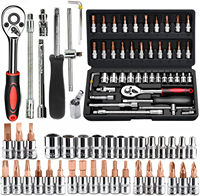Jeu de clés à cliquet en pouces, jeu de douilles hexagonales métriques, kits d'outils de mécanicien pour la réparation automobile, outils pour véhicules