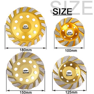 100/125/150/180 मिमी कंक्रीट ग्रेनाइट पत्थर सिरेमिक ग्राइंडिंग कटिंग व्हील डायमंड सेगमेंट कप व्हील डिस्क धातु बंधन - Product Image 1
