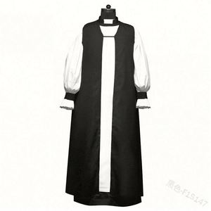 Nuevo uniforme de iglesia de sacerdote taoísta Retro disfraces de Anime con túnica de cuello de pie y mangas de linterna - Product Image 3