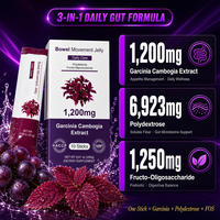 Bâtonnets de gelée pour la santé intestinale et le transit, fibres alimentaires 1200mg Garcinia Cambogia, marque privée