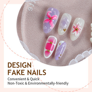 Etichetta privata ABS materiale farfalla rotonda mandorla 3D Soft Gel stampa su Nails Design <span class=keywords><strong>per</strong></span> applicazione di posizione speciale - Product Image 4