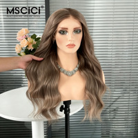 Perruque Lace Front HD Transparente 13x6 Cheveux Humains Brésiliens Raides Brun Balayage Marque Privée OEM 100% Cheveux Humains