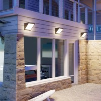 Lampe murale LED extérieure carrée en alliage d'aluminium étanche IP65 à montage en surface pour jardin, garantie 3 ans, vente chaude